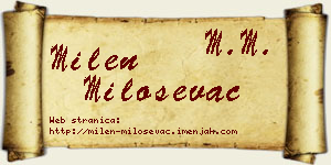 Milen Miloševac vizit kartica